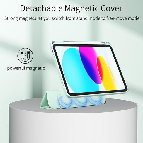حالة لـ A16 IPAD 11th Generation 11 Inch (2025) ، iPad 10th Generation 10.9 inch (2022) ، 2 في 1 غطاء قابل للفصل مع وجود غطاء ثلاثي مغناطيسي واضح مع حامل قلم رصاص ، وردي in Kuwait