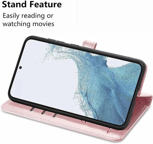 Meupzzk Samsung Galaxy S23 Plus Case ، Samsung S23+ Plus 5G Wallet Case ، Cat Cat Cat and Dog Premium Pu Leather [Kickstand] [Card Slots] [حزام معصم] [6.6 بوصة] غطاء الهاتف لـ Samsung S23 Plus (C-Rose) in Kuwait