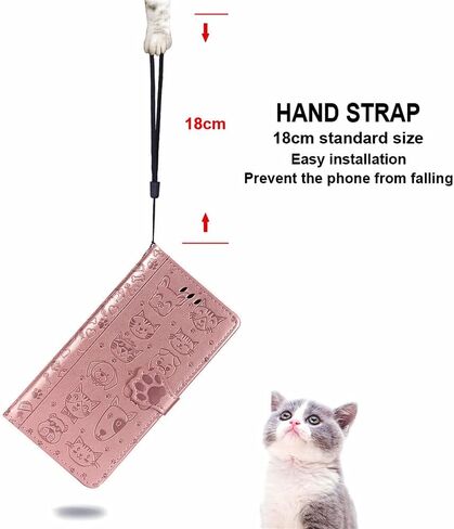 Meupzzk Samsung Galaxy S23 Plus Case ، Samsung S23+ Plus 5G Wallet Case ، Cat Cat Cat and Dog Premium Pu Leather [Kickstand] [Card Slots] [حزام معصم] [6.6 بوصة] غطاء الهاتف لـ Samsung S23 Plus (C-Rose) in Kuwait