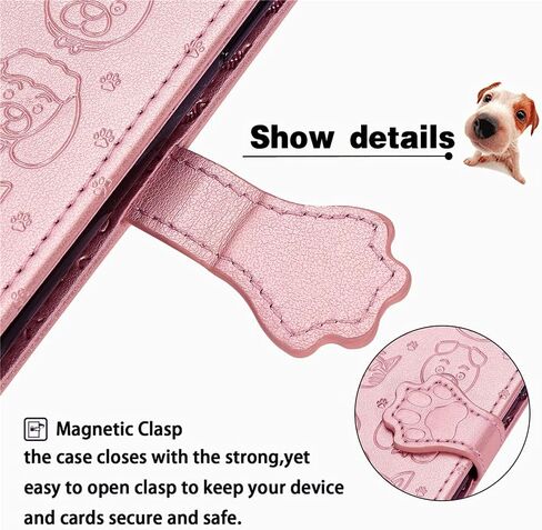 Meupzzk Samsung Galaxy S23 Plus Case ، Samsung S23+ Plus 5G Wallet Case ، Cat Cat Cat and Dog Premium Pu Leather [Kickstand] [Card Slots] [حزام معصم] [6.6 بوصة] غطاء الهاتف لـ Samsung S23 Plus (C-Rose) in Kuwait