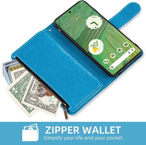 Asuwish Phone Case for Google Pixel 7 5G Wallet Cell Cover with Screen Protector Lanyard Wrist Strap Mandala Flower Flip Zipper Card Holder Slot Stand Pixel7 Pixle Seven 6.3 Women Girls Green in Saudi Arabia