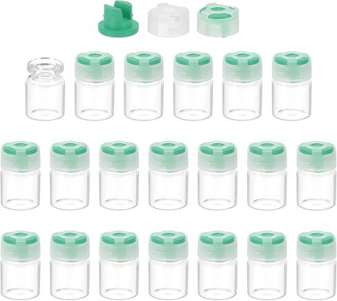 PATIKIL 3ml Clear Glass Sample Vials, 20Pcs Small Liquid Bottles with Locking Cap and Self-Healing Injection Port for Essential Oil Sample Aromatherapy Fragrance Vials Travel, Pink in Kuwait
