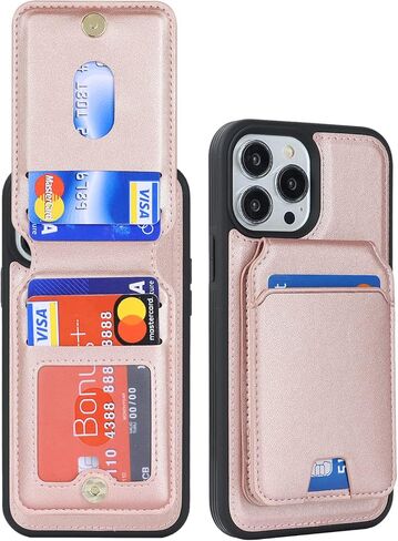 for iPhone 15 Pro Max Phone Case with Card Holder,for iPhone 15 Pro Max Wallet Case for Women Men with MagSafe Leather Protective for iPhone15promax case -Black Leopard in Kuwait