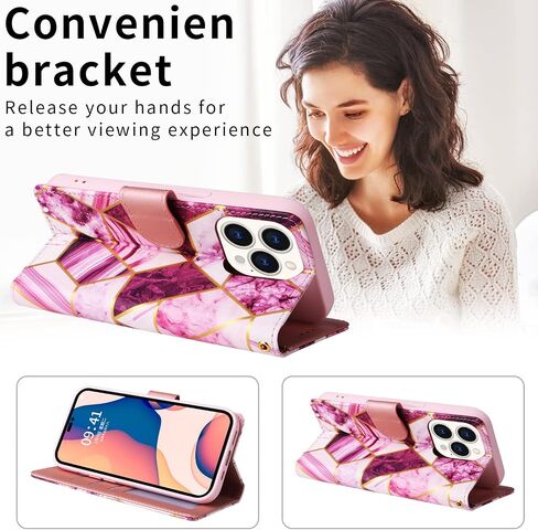 Compatible with iPhone 14 Pro Max 6.7 inch Wallet Case Tempered Glass Screen Protector Leather Flip Card Holder Phone Cover for iPhone14promax 5G i Phone14Max Plus iPhone14 ProMax Women Men Black in Saudi Arabia