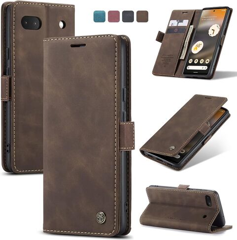 حالة Kowauri لـ Google Pixel 6A ، Classic Design Wallet Wallet Flip Flip Case with Kickstand Card Slot Slot Slochproof Prostroom for Google Pixel 6A 2022 (Coffee) in Kuwait