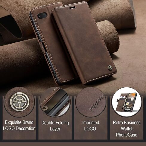 حالة Kowauri لـ Google Pixel 6A ، Classic Design Wallet Wallet Flip Flip Case with Kickstand Card Slot Slot Slochproof Prostroom for Google Pixel 6A 2022 (Coffee) in Kuwait