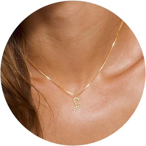 Initial Necklaces for Women Trendy, Dainty Sterling Silver Letter Necklace Cute Pendant Choker Name Necklace Personalized Costume Monogram Silver Jewelry Necklace for Women Valentines Gifts in Kuwait