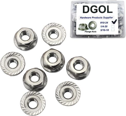 DGOL 304 Stainless Steel 5/16-18 Flange Nuts 35 pcs, 18-8 SS Hex Locknuts in Kuwait