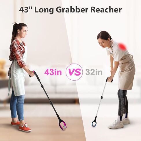 أداة 36 "Grabber Reacter ، أداة التقاط قابلة للطي للوصول إلى الفك 360 درجة ، اثنين من المغناطيس ، اثنان من المهملات الطويلة القمامة المتجهة ، متسلسلات خفيفة الوزن لكبار السن ، بينك in Saudi Arabia
