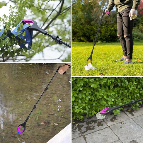أداة 36 "Grabber Reacter ، أداة التقاط قابلة للطي للوصول إلى الفك 360 درجة ، اثنين من المغناطيس ، اثنان من المهملات الطويلة القمامة المتجهة ، متسلسلات خفيفة الوزن لكبار السن ، بينك in Saudi Arabia