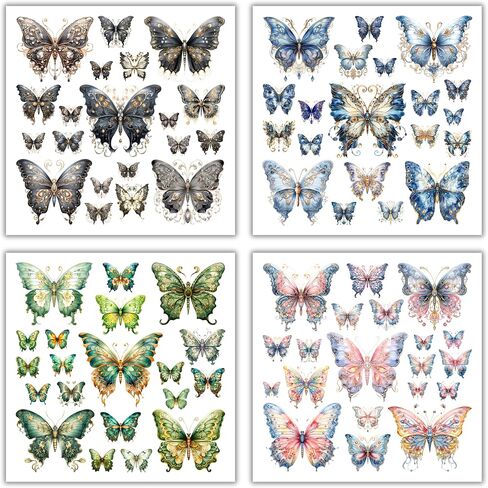 XERE 400 Pcs Butterflies Flora and Fauna Scrapbook Stickers Set for Scrapbooking and Journaling Notebooks, Junk Journal Supplies, Sketchbook, Bookmark Making, Planner Sticker in Saudi Arabia