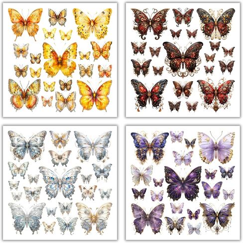 XERE 400 Pcs Butterflies Flora and Fauna Scrapbook Stickers Set for Scrapbooking and Journaling Notebooks, Junk Journal Supplies, Sketchbook, Bookmark Making, Planner Sticker in Saudi Arabia