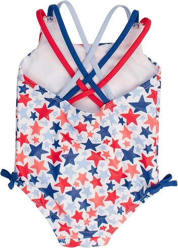 RuffleButts Melon Tie Shoulder One Piece - 5 in Kuwait