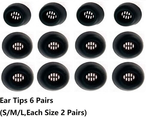 JNSA Replacement Silicone Ear Tip Eartips Compatible with Ja Bra Elite 85t Earbud,S/M/L 3 Size, 6 Pairs,Black in Saudi Arabia