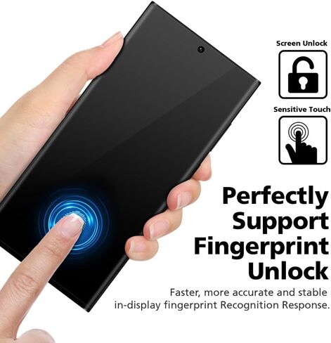 2-Pack Anti Glare Matte Privacy Screen Protector for Samsung Galaxy S24 Plus/S25 Plus [0.1S Fingerprint ID Unlock][Anti Spy PET Flexible Film][Bubble-Free Easy Installation with Alignment Jig] in Saudi Arabia