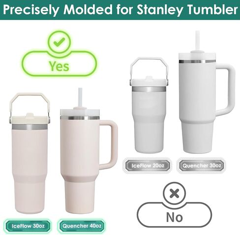 حذاء Vmini العالي من السيليكون متوافق مع Stanley Quencher 40 أونصة وIceFlow 30 أونصة، حذاء طويل الأكمام مع سطح متدرج الحرباء لملحقات ستانلي، واقي سفلي لـ Stanley 40/30oz in Kuwait