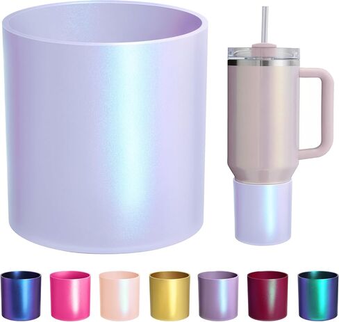 حذاء Vmini العالي من السيليكون متوافق مع Stanley Quencher 40 أونصة وIceFlow 30 أونصة، حذاء طويل الأكمام مع سطح متدرج الحرباء لملحقات ستانلي، واقي سفلي لـ Stanley 40/30oz in Kuwait