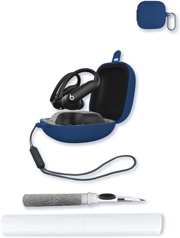 Case for Beats Powerbeats Pro 2 Wireless Bluetooth Earbuds-Noise Cancelling,Soft Protective,BOVUGAC Silicone Case Cover with Keychain & Cleaning Kit & Lanyard for Powerbeats Pro 2 Earbuds-Black in Saudi Arabia