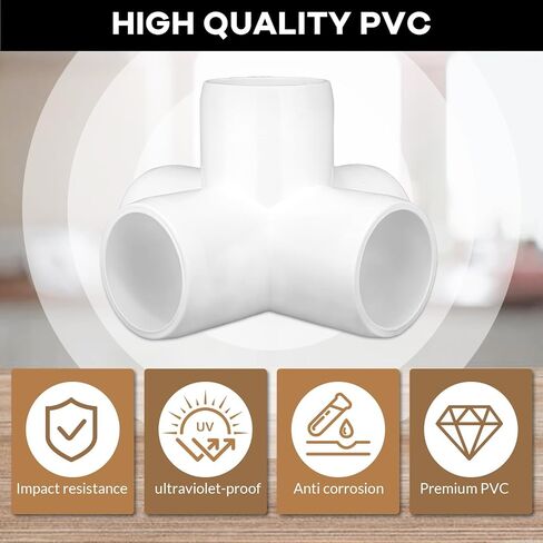 20-Pack 1/2 inch 45 Degree Elbow PVC Fitting, 2 Way Furniture Grade Pipe Connector for DIY PVC Shelf Building Furniture Greenhouse Garden Support Structure Frame in Kuwait