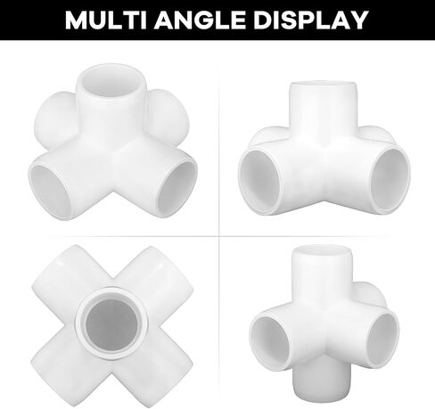 20-Pack 1/2 inch 45 Degree Elbow PVC Fitting, 2 Way Furniture Grade Pipe Connector for DIY PVC Shelf Building Furniture Greenhouse Garden Support Structure Frame in Kuwait