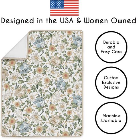 Sweet Jojo Designs Floral Leaf Baby Girl Nursery Crib Bedding Set - 4 Pieces - Green and White Boho Watercolor Botanical Woodland Tropical Garden in Saudi Arabia