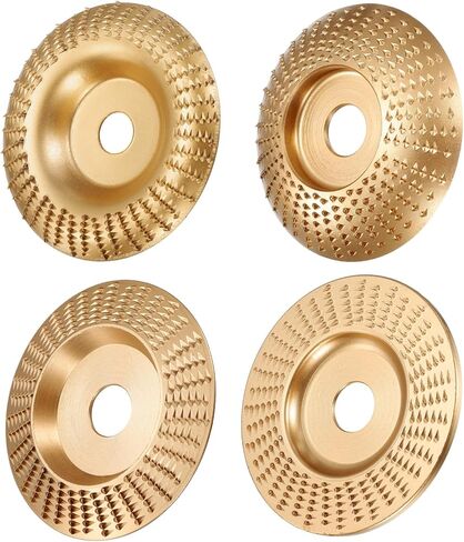 HARFINGTON 4Pcs Wood Carving Disk Set Shaping Carving Sanding Cutting Grinding Wheel Disc with 5/8" Arbor for Angle Grinders, Black in Kuwait