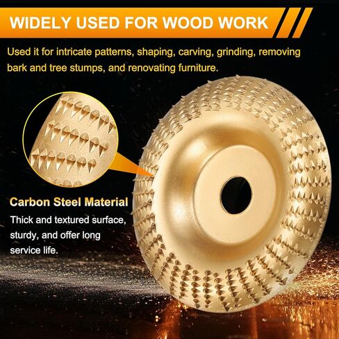 HARFINGTON 4Pcs Wood Carving Disk Set Shaping Carving Sanding Cutting Grinding Wheel Disc with 5/8" Arbor for Angle Grinders, Black in Kuwait