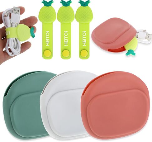 3 PCS Silicone Headphone Organizer, Data Cable Storage Case Mini Storage Bag Wired Headphone Organizer with 3Accessories, for Storing Earbuds/USB Flash Drive/Keys/Mini Lipstick(Color B) in Saudi Arabia