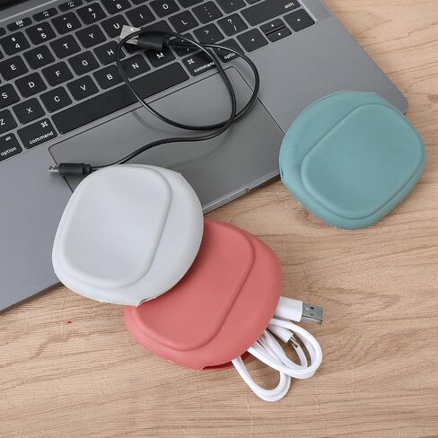 3 PCS Silicone Headphone Organizer, Data Cable Storage Case Mini Storage Bag Wired Headphone Organizer with 3Accessories, for Storing Earbuds/USB Flash Drive/Keys/Mini Lipstick(Color B) in Saudi Arabia