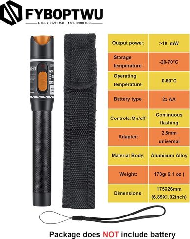 Fiber Optic Cable Troubleshoot Kit - 1pc VFL-30 Visual Fault Locator &1pc FC to LC Adapter & 1pc LC, SC, ST, FC Coupler & 3 Short Patch Cords in Kuwait