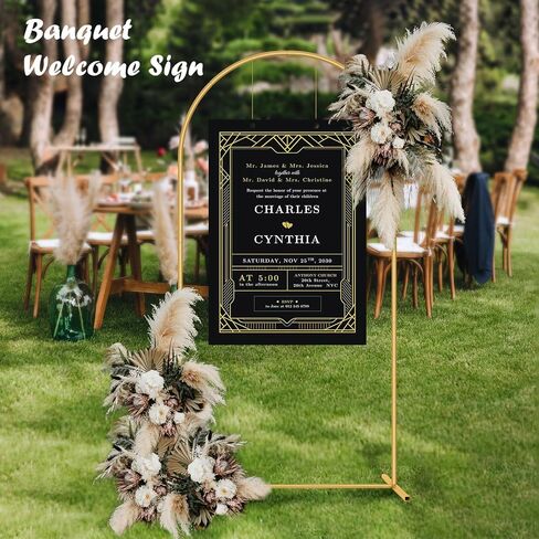 6.6FT Metal Wedding Arch Stand Gold Square Arched Backdrop Frame for Party Ceremony Birthday Bridal Baby Shower Garden Floral Balloon Arch Decoration in Saudi Arabia