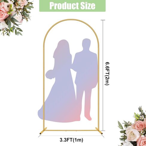 6.6FT Metal Wedding Arch Stand Gold Square Arched Backdrop Frame for Party Ceremony Birthday Bridal Baby Shower Garden Floral Balloon Arch Decoration in Saudi Arabia