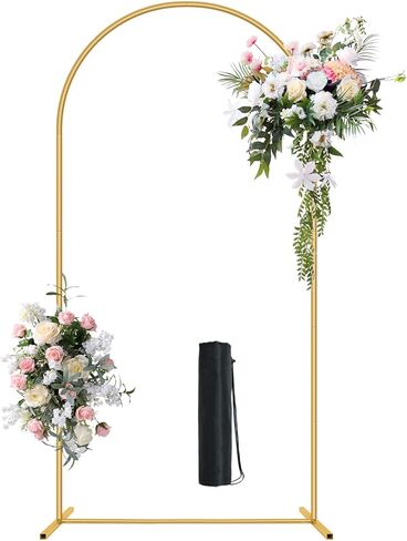 6.6FT Metal Wedding Arch Stand Gold Square Arched Backdrop Frame for Party Ceremony Birthday Bridal Baby Shower Garden Floral Balloon Arch Decoration in Kuwait