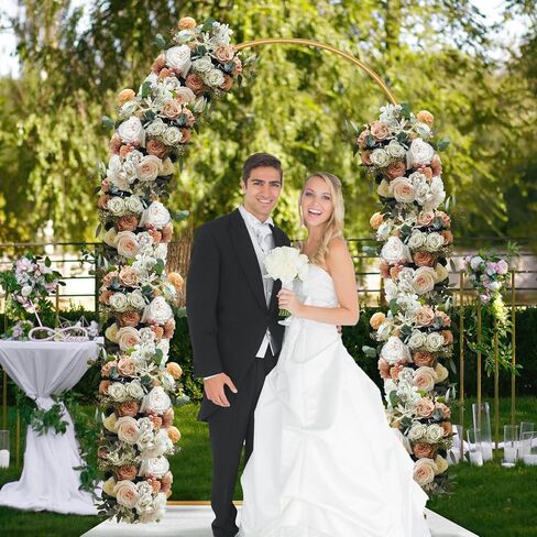 6.6FT Metal Wedding Arch Stand Gold Square Arched Backdrop Frame for Party Ceremony Birthday Bridal Baby Shower Garden Floral Balloon Arch Decoration in Kuwait