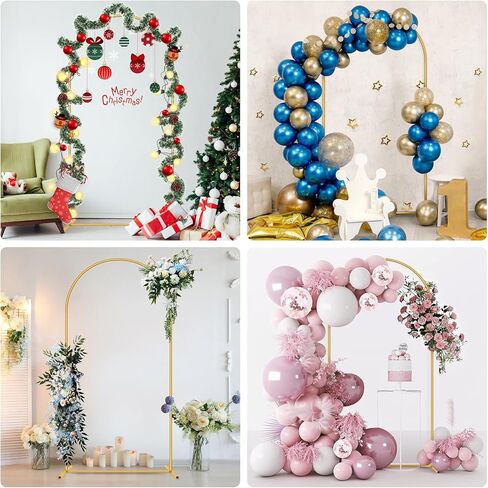 6.6FT Metal Wedding Arch Stand Gold Square Arched Backdrop Frame for Party Ceremony Birthday Bridal Baby Shower Garden Floral Balloon Arch Decoration in Kuwait