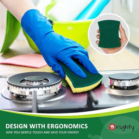 Orighty Non-Scratch Cellulose Scrub Sponges 24 Pack, Kitchen Sponges for Kitchen, Bathroom, and Household, Dual Side Sponge for Dishes, Non-Scratch Sponge Safe on Non-Stick Cookware, Car and More in Kuwait