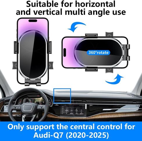 Car Phone Holder for Audi Q7 2020 2021 2022 2023 2024 2025 Q8 Auto Accessories Navigation Bracket Interior Decoration Dashboard Cell Mobile Phone Mount Holders case Accessory in Kuwait