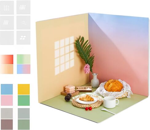 24x24 Inch Backdrop Board Kit, 2PCS Backgound Frame, 1PC Background Board, 6PCS Backdrop Paper, 6PCS Shadow Light Paper for Product, Food, Jewelery, Makeup Photography Shooting in Saudi Arabia