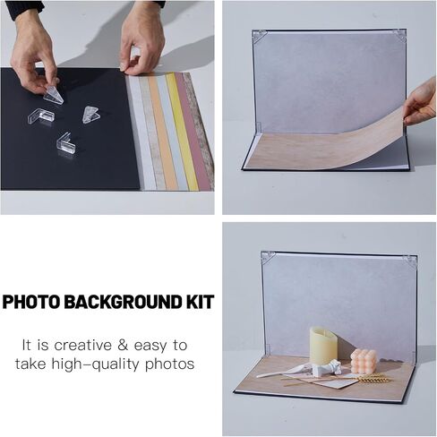 16x11.5 بوصة لوحة خلفية الصور ، 8pcs الجانب المزدوج شقة ورقة خلفية ، Sky Series Product Backdrop Kit للدعائم ، مستحضرات تجميل مجوهرات الطعام ، خلفية منشئ المحتوى الصغيرة in Kuwait