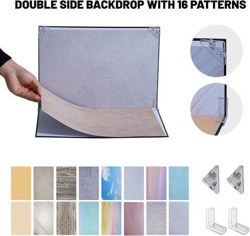 16x11.5 بوصة لوحة خلفية الصور ، 8pcs الجانب المزدوج شقة ورقة خلفية ، Sky Series Product Backdrop Kit للدعائم ، مستحضرات تجميل مجوهرات الطعام ، خلفية منشئ المحتوى الصغيرة in Kuwait