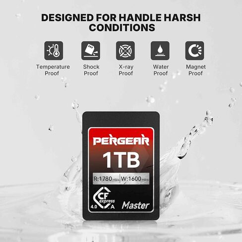 Pergear 256GB CFexpress Type A Memory Card, Version 2, Up to 780MB/s Read Speed & 780MB/s Write Speed for 4K 120P,8K 30P Recording Video/Photo, with Card Reader, Compatible for Sony Alpha & FX Cameras in Saudi Arabia