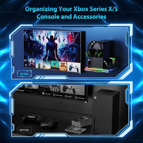 حامل شاحن لجهاز Xbox Series X/S مع مروحة تبريد، قاعدة شحن سريع لكيت مع بطاريتين قابلتين لاعادة الشحن بسعة 1100 مللي امبير في الساعة، قاعدة شحن مزدوجة مع 3 منافذ USB in Kuwait