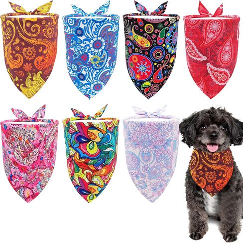 Paisley Dog Bandanas for Small Dogs Breed Cats 18 Inch Paisley Bandanas for Puppy Daily Party Bandanas for Doggy Pets Grooming Accessories S 7PCS in Saudi Arabia