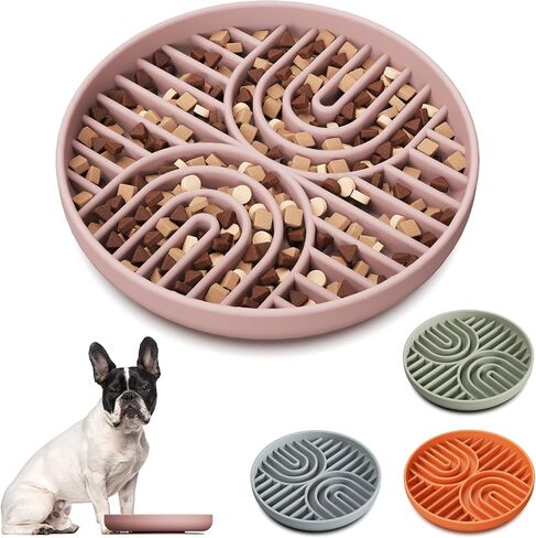 Slow Feeder Dog Bowls, Silicone Slow Feeder for Dogs & Puppies, Dog Puzzle Bowl with Suction Cups for Anxiety Relief, Slow Eating, Dishwasher Fit, for All Breed, Green in Saudi Arabia