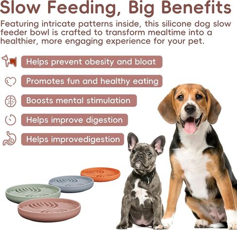 Slow Feeder Dog Bowls, Silicone Slow Feeder for Dogs & Puppies, Dog Puzzle Bowl with Suction Cups for Anxiety Relief, Slow Eating, Dishwasher Fit, for All Breed, Green in Saudi Arabia