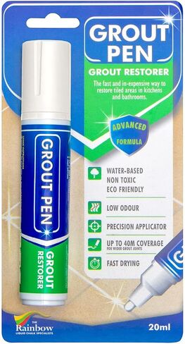 Grout Pen Ivory Tile Paint Marker: Waterproof Grout Paint, Tile Grout Colorant and Sealer Pen - Ivory, Narrow 5mm Tip (7mL) in Kuwait