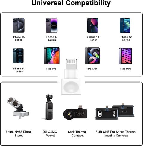 [Apple MFi Certified] iPhone Charger Extender Adapter, 2 Pack Lightning Male to Lightning Female Extender Adapter Dock for iPhone 14 13 12 11 Pro Max XS XR iPad, Support Charging and Data Sync, Black in Saudi Arabia