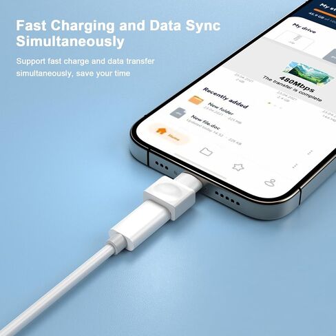 [Apple MFi Certified] iPhone Charger Extender Adapter, 2 Pack Lightning Male to Lightning Female Extender Adapter Dock for iPhone 14 13 12 11 Pro Max XS XR iPad, Support Charging and Data Sync, Black in Saudi Arabia