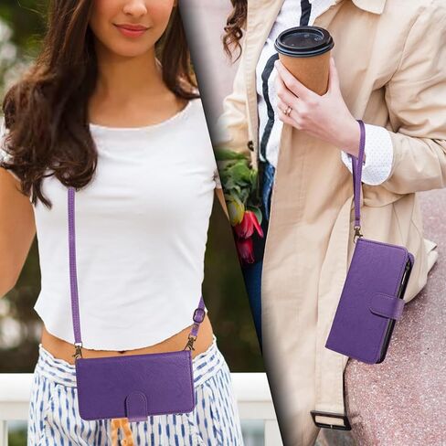 ل Samsung Galaxy S21 Ultra 5g Wallet Phone Case with Crossbody Lanyard Strap Faux Leather Card Slot Slot Stand Kickstand Men Women Flip Cell Cover for S21ultra 21S S 21 21Ultra G5 Brown in Saudi Arabia