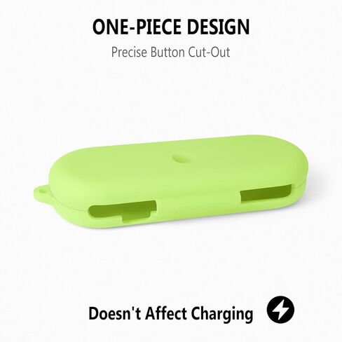 Geiomoo Silicone Case for Nothing Ear (Open), Protective Cover with Carabiner (Luminous Green) in Saudi Arabia